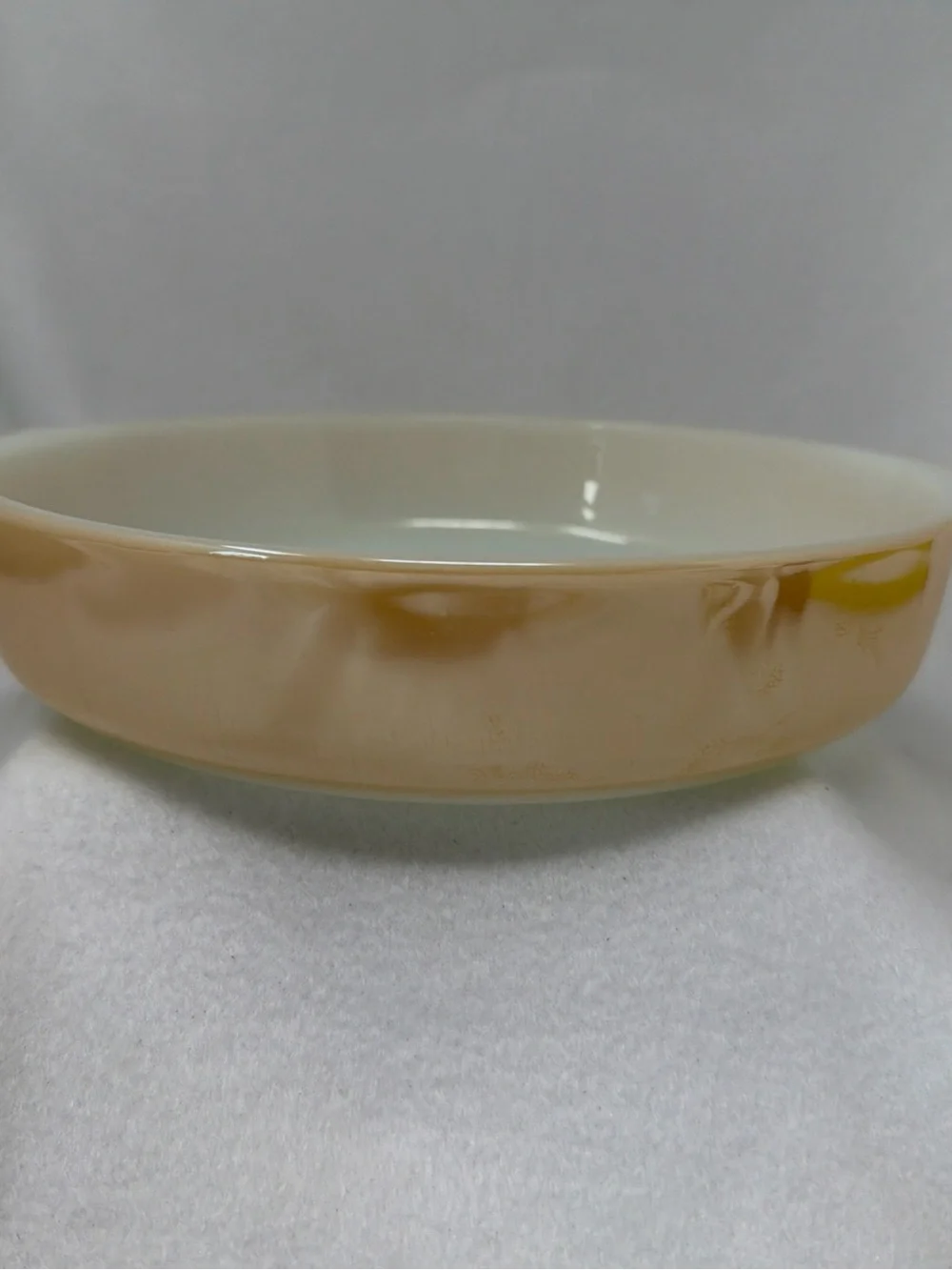 Vintage Anchor Hocking Peach Lustre Glazed Baking Dish